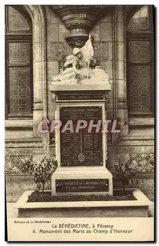 Cartes postales La Benedictine a Fecamp Monument des morts au champ d honneur