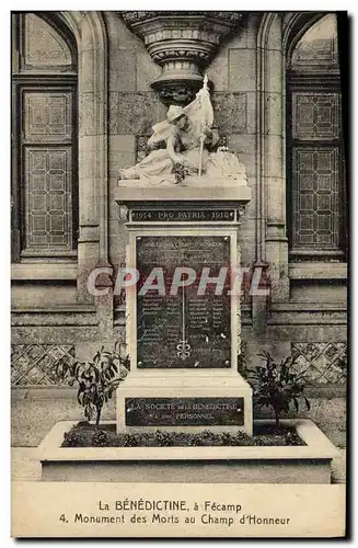 Cartes postales La Benedictine a Fecamp Monument des Morts au Chmap d Honner