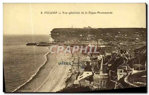 Ansichtskarte AK Fecamp Vue generale de la Digue Promenade