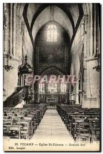 Cartes postales Fecamp Eglise St Etienne Grand Nef