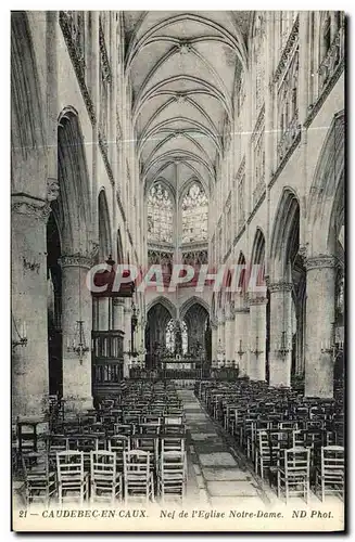 Cartes postales Caudebec en Caux Nef de l Eglise Notre Dame