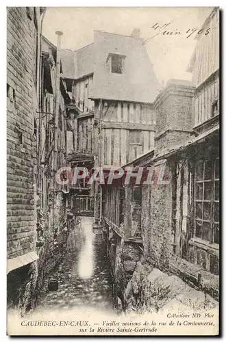 Cartes postales Caudebec en Caux Vieilles maisons de la rue de la Cordonnerie sur la riviere Sainte Gertrude