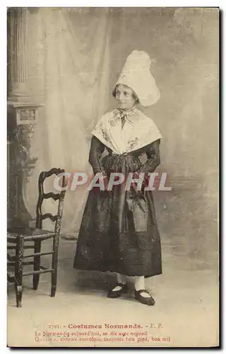 Cartes postales Costumes Normands Femme Folklore Coiffe