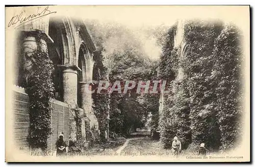 Ansichtskarte AK Valmont Ruines de l abbaye Esnemble sur le parc