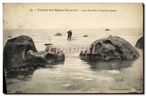 Cartes postales Veules Les Roses Les Roches a Maree Basse