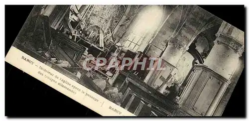 Cartes postales Barcy Interieur de L Eglise Apres le Passage des troupes allemandes Militaria