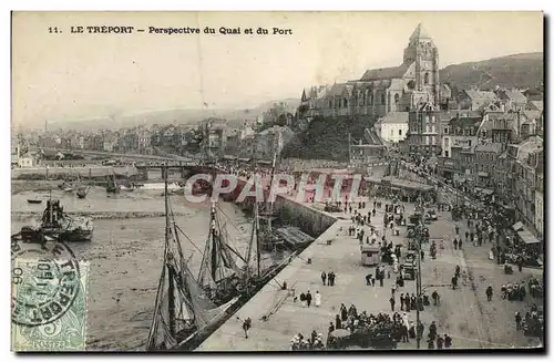 Ansichtskarte AK Le Treport Perspective du Quai et du Port Bateaux