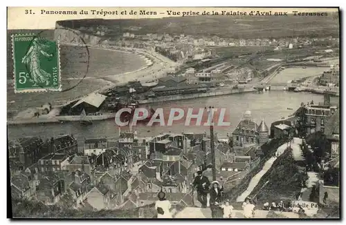 Ansichtskarte AK Le Treport Panorama du et de Mers Vue Prise de la Falaise d aval aux terrasses