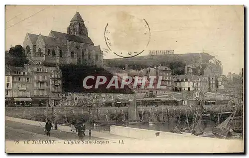 Cartes postales Le Treport L Eglise Saint Jacques Bateaux