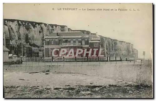 Ansichtskarte AK Le Treport Le Casino Cote Nord et la Falaise