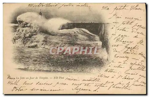 Cartes postales La jetee un jour de tempete