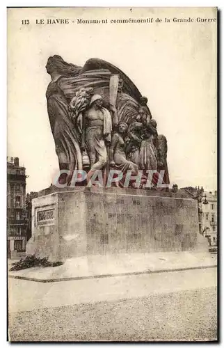 Cartes postales Le Havre Monument Commemoratif De La Grande guerre Militaria