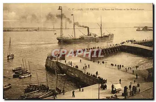 Cartes postales Le Havre L anse des pilotes et le brise lames Bateau