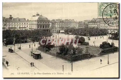 Cartes postales Le Havre La Place Gambetta et le Theatre