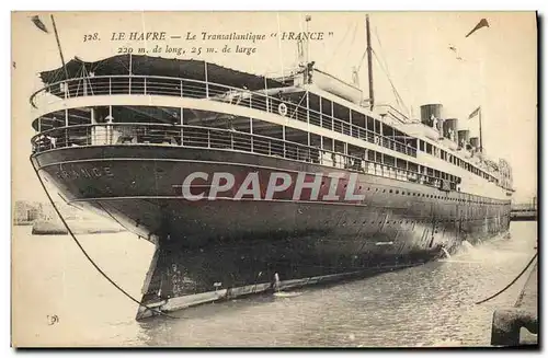 Ansichtskarte AK Le Havre Le Transatlantique France Bateau