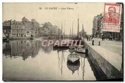 Cartes postales Le Havre Quai Videcoq Bateaux