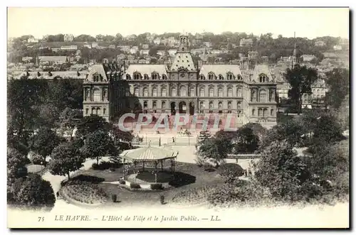 Cartes postales Le Havre L Hotel de Ville et le Jardin Public