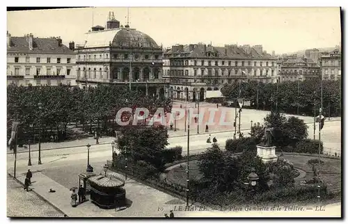 Cartes postales Le Havre La Place Gambetta et le Theatre