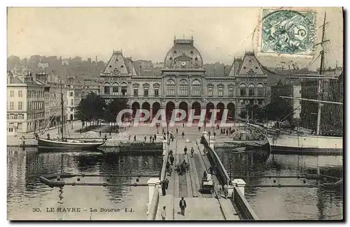 Ansichtskarte AK Le Havre La Bourse Bateau Voilier