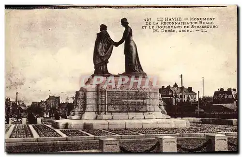 Ansichtskarte AK Le Havre Monument De La Reconnaissance belge et le boulevard de Strasbourg