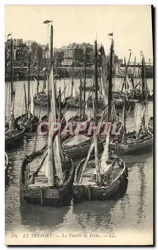 Cartes postales Le Treport La Flotille de Peche Bateaux