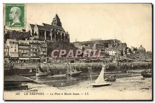 Cartes postales Le Treport Le Port a Maree Basse Bateau