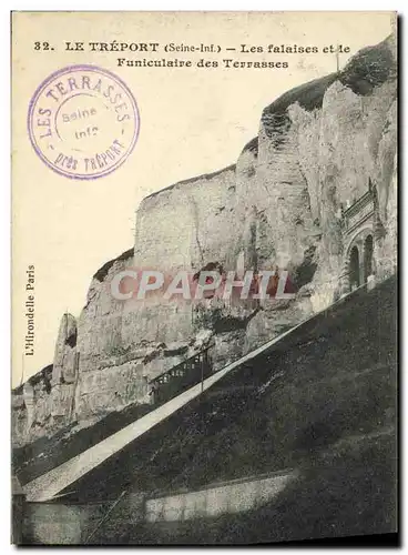 Cartes postales Le Treport Les Falaises Et le Funiculaire des Terrasses