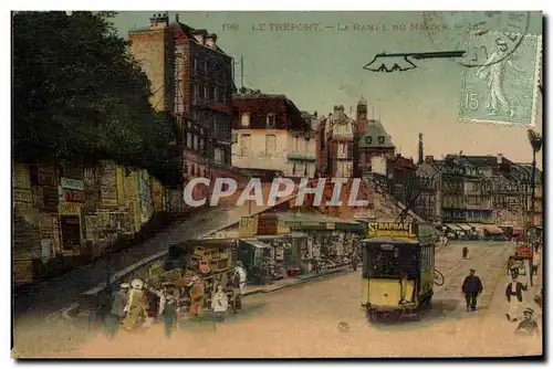 Cartes postales Le Treport La Rampe du musoir Tramway