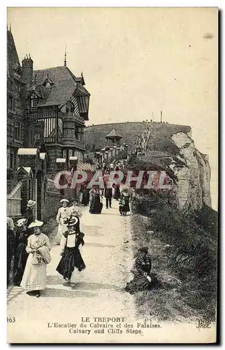 Cartes postales Le Treport L Escalier du Calvaire et des Falaises