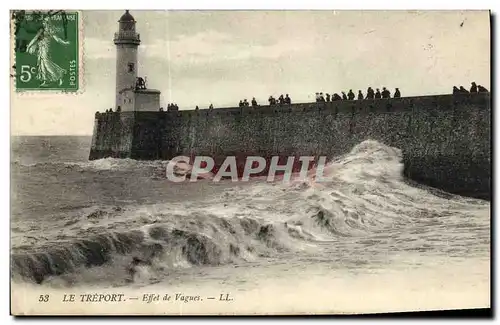 Ansichtskarte AK Le Treport effet de Vagues Phare