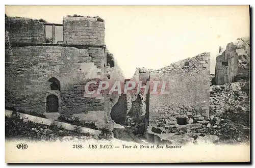 Cartes postales Les Baux Tour de Brau et Rue Romaine