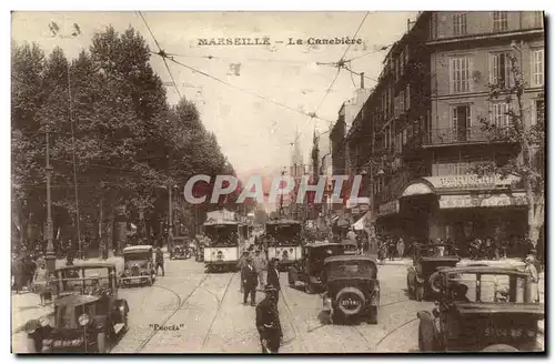 Cartes postales Marseille La Canebiere Tramways