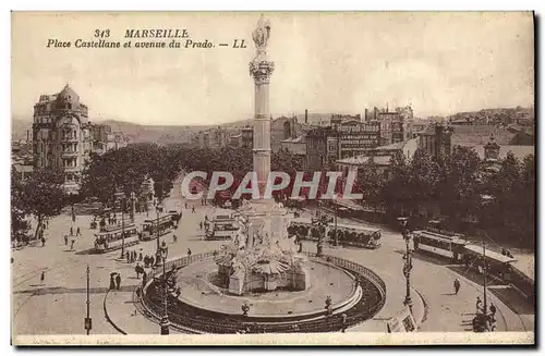 Cartes postales Marseille Place Cartellane et avenue du Prado
