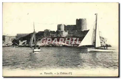 Cartes postales Marseille Le Chateau d If Bateau