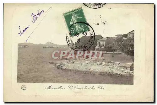 Cartes postales Marseille La corniche et les iles