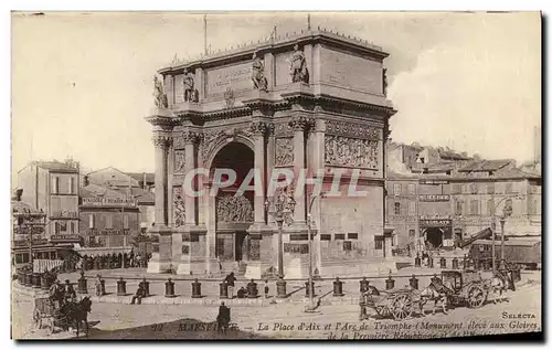 Cartes postales Marseille La place d Aix et l arc de triomphe