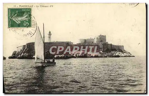 Cartes postales Marseille Le Chateau d If Bateau