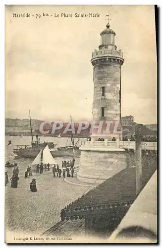 Cartes postales Marseille Le Phare Saint Marie Bateau