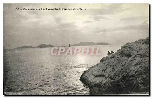 Cartes postales Marseille La Corniche Coucher de soleil