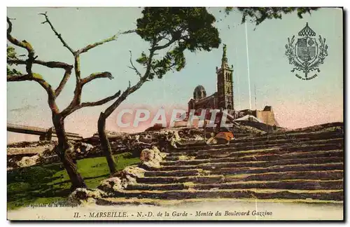 Cartes postales Marseille ND de la Garde Montee du boulevard Gazzino