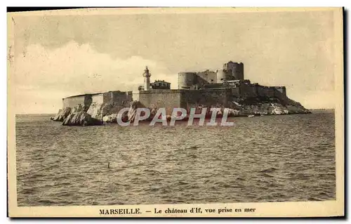 Cartes postales Marseille Le Chateau d If vue prise en mer