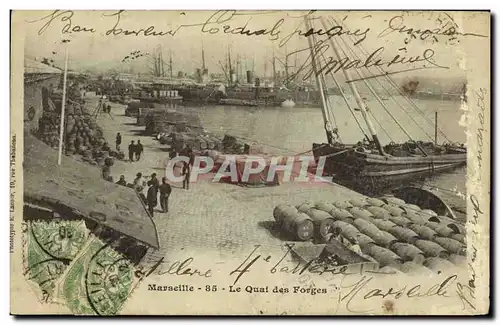 Ansichtskarte AK Marseille Le Quai des Forges Bateaux