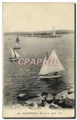 Cartes postales Marseille Vue de la Jetee Bateaux