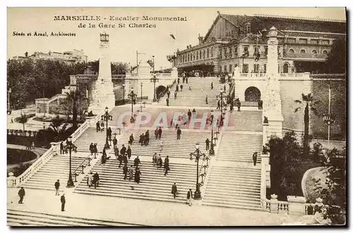 Cartes postales Marseille Escalier Monumental de la Gare St Charles