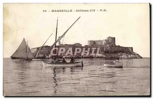 Cartes postales Marseille Chateau d If Bateau