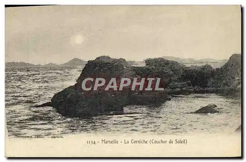 Ansichtskarte AK Marseille La Corniche Coucher de soleil