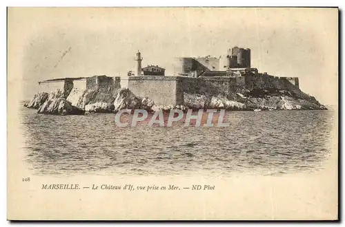 Cartes postales Marseille Le Chateau d If vue prise en Mer