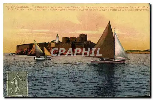 Cartes postales Marseille Le Chateau d If Bateau