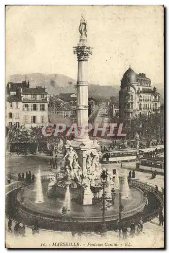 Ansichtskarte AK Marseille Fontaine Cantini Tramway