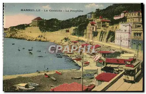 Ansichtskarte AK Marseille La Corniche Le Prophete Tramway